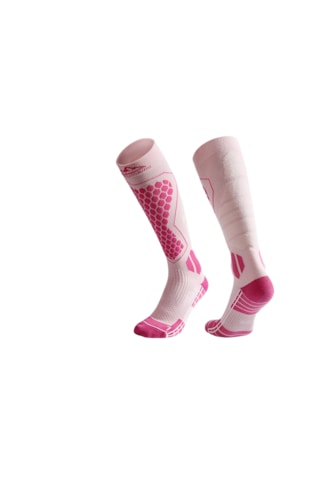 Kış Profesyonel Yün Kayak Çorapları- Wool Style Rose Red 35-39 Pembe