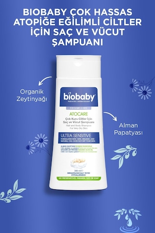 Biobaby Kuru Ve Atopik Ciltler Için Şampuan 300 Ml + Krem 100 ml Çok Kuru Ciltler Avantajlı Paket