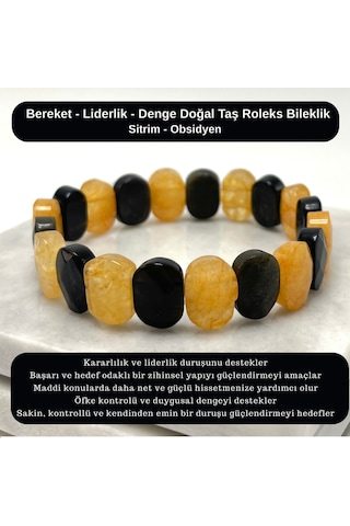 Sertifikalı Bereket & Liderlik & Denge Doğal Taş Roleks Bileklik Çok Renkli