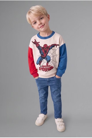 Defacto Marvel Spider-man Baskılı Renk Bloklu Oversize Sweatshirt Erkek Bebek I3542a526wner118 Ekru-er118