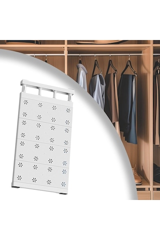 Homyl Genişletilebilir Bölücü Giyim Dolap Rafı 24cmx48cm Beyaz Diğer
