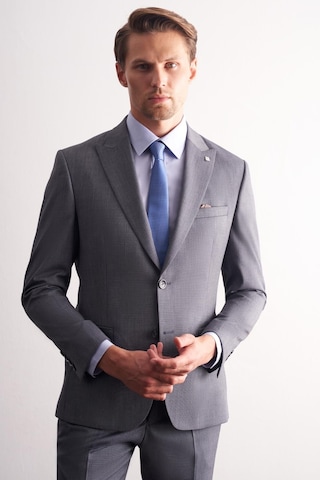 İmza Füme Kırlangıç Yaka Kendinden Desenli Esnek Bel Slim Fit 6 Drop Takım Elbise 1001255168 Füme