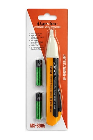 Marxlow Ms-8905 90-1000vac Temassız Işıklı Sesli Faz Kontrol Kalemi - Voltaj Dedektörü