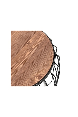 Begüsa Camellia Yan Sehpa - Siyah / Ceviz Siyah / Ceviz