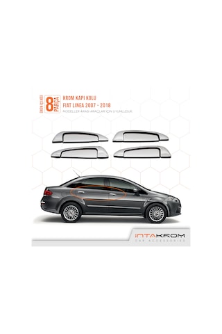 intakrom Fiat Linea Krom Kapı Kolu 4 Kapı 8 Parça 2007 ve  Sonrası