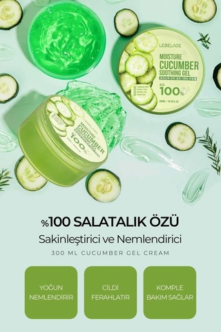 Lebelage Saf Salatalık Özü Nemlendirici Ve Tazeleyici Moisture Cucumber Soothing Gel 300 ML