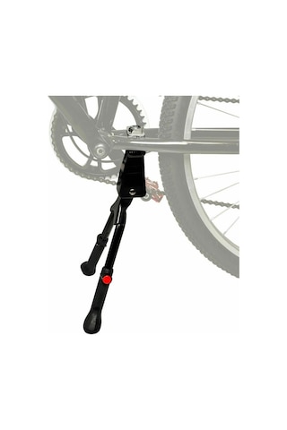 Pazly--çift Ayaklı Kickstand, Ortadan Montajlı, Çelik, Ayarlanabilir Siyah