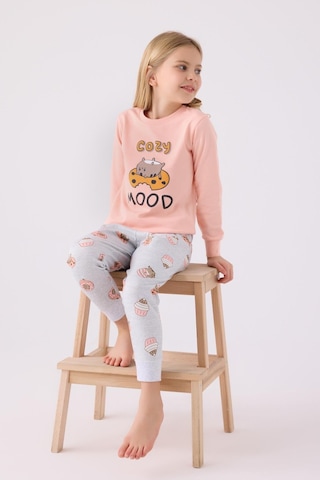 Rolypoly Kız Çocuk Uzun Kol Pijama Takım A.somon-1725 SOMON