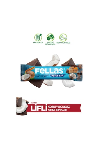 Fellas Meyve Bar - Chia ve Hindistan Cevizi 12 x 40 G