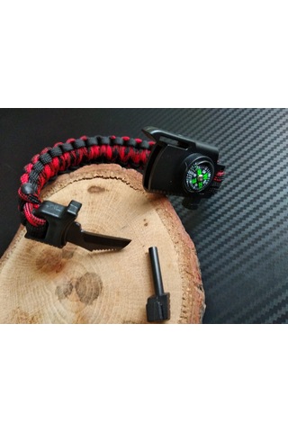 Paracord Cobra Survıval Bıçaklı Bileklik Çok Renkli