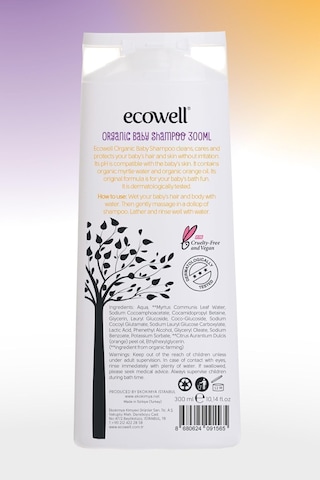 Ecowell Bebek Saç & Vücut Şampuanı Set Organik & Vegan Sertifikalı - Parabensiz Doğal Konak Önleyici 2x300 Ml