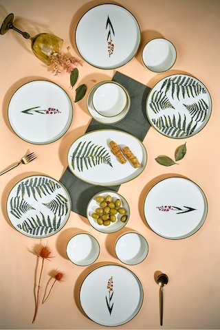 Sekoya 13 Parça Handmade Premium Kahvaltı Takımı - 6 Kişilik Kahvaltı Takımı Seti Beyaz