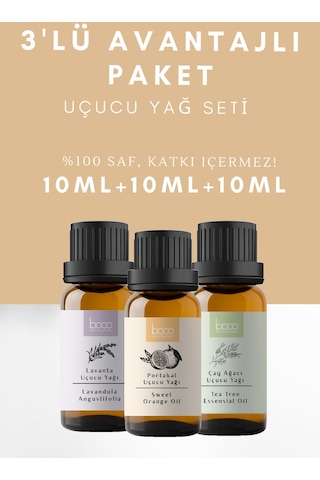 Boco Born In Cosmetics Çay Ağacı + Lavanta + Portakal Saf Aromaterapi Uçucu Yağı 3 x 10 ML