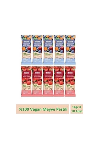 Vegan Meyve Pestili Çilek Elma Yaban Mersini Havuç 14gr X 10 Adet 84649576