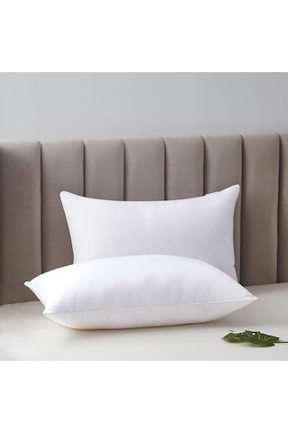 2 Adet Boncuk Silikon Yastık 700 Gram Antialerjik 50x70 Cm Ekonomik Yastık Açık Bej