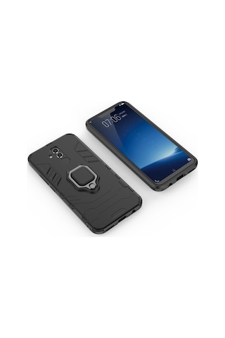 Huawei Mate 20 Lite İçin Parmak Halkalı Kickstand'lı Tpu + Pc Hibrit Kılıf
