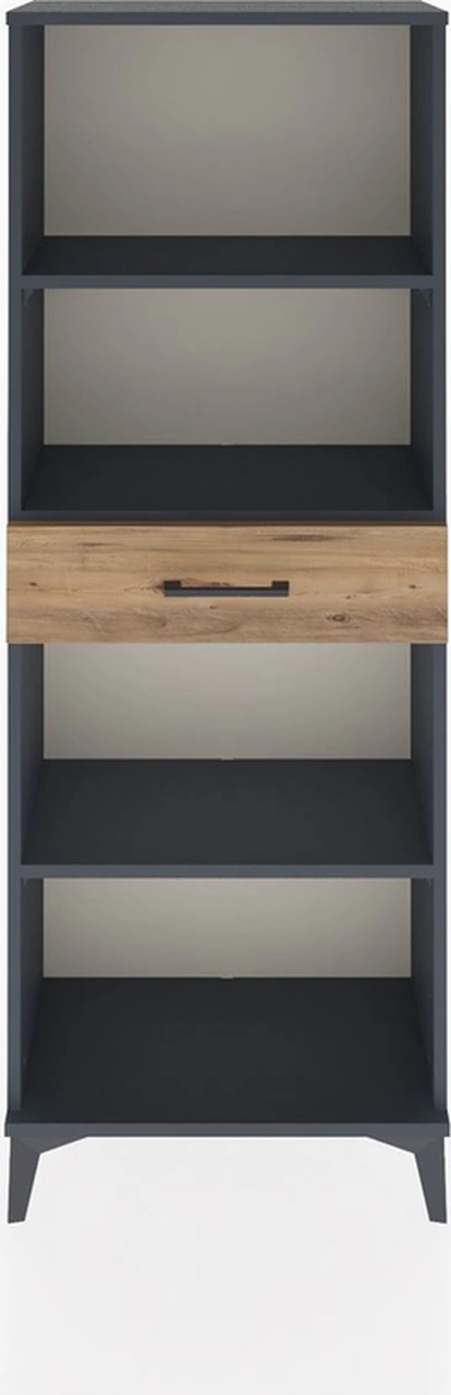 Arges Dolap 3 Raflı Tek Çekmeceli 60x30x163 Antrasit-çam Antrasit