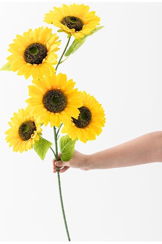 Yapay Ayçiçeği 90 Cm Dal 5 Kafa Sarı
