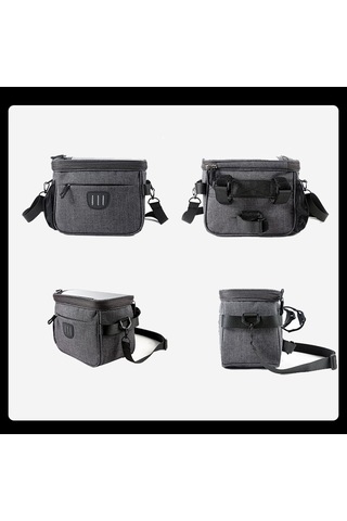 Padalink Bisiklet El Çantası - Gece Sürüşü İçin Yansıtıcı Şeritli, Geniş Kapasiteli, Dokunmatik Ekranlı, Çift Fermuarlı Gri Zz03 Gri