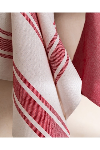 Madame Coco Andre 2'li Kurulama Bezi Hvlu0000000144 40 x 60 CM Ekru - Kırmızı