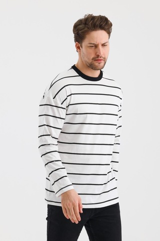 Alexander Gardi Alexandergardı Çizgili Regular Fit Sweatshırt E24-00158 001