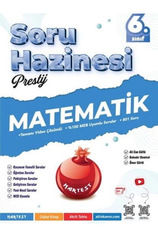 Nartest Yayınları 6. Sınıf Prestij Matematik, Fen Bilimleri, Türkçe, Sosyal Bilgiler Soru Hazinesi 4 Kitap