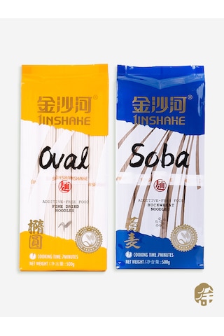 Jinshahe Oval Soba Eriştesi + Soba Noodle 2 x 500 G