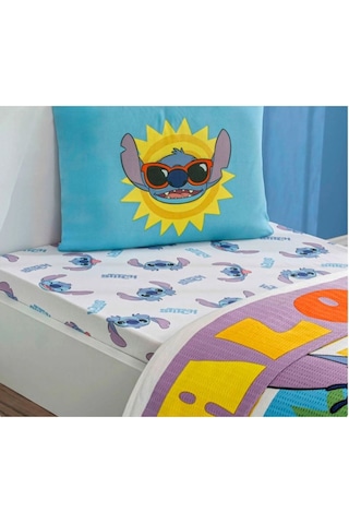 Taç Lisanslı Lilo&stitch Fruit Pamuk Tek Kişilik Pike Takımı Renkli