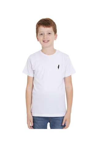 Zaytoon Unisex Çocuk Kısa Kollu Yan Dolu Filistin Haritası Nakışlı Tişört T600001 Beyaz