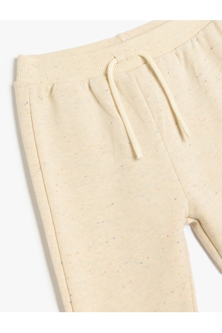 Koton Pamuklu Beli Bağcıklı Basic Jogger Eşofman Altı Ekru 5smb40080tk Ekru