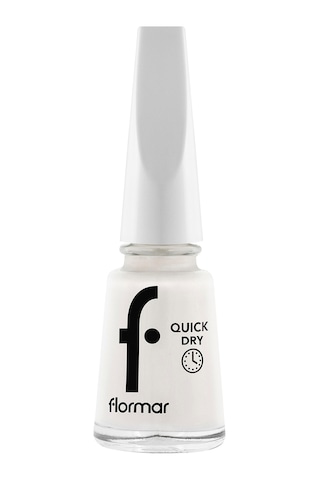 Flormar Quick Dry Hızlı Kuruyan İnce Yapılı & Parlak Bitişli Oje QD01 Snow White New