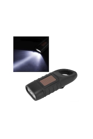 Tenfowee Güneş Enerjili El Fırçası Şarjlı Led El Feneri - Dış Mekan Acil Işık, Taşınabilir, Dayanıklı Tutuş, Sırt Çantasına Takılabilir Siyah Çok Renkli