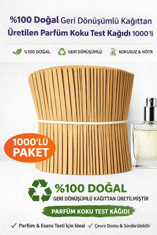 Doğal Geri Dönüşümlü Kağıttan Üretilen Parfüm Koku Test Kağıdı 1000 Li Paket Kraft Koku Test Strip