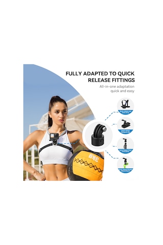 Wezone Telesın Hızlı Çıkarılabilir Boyun Askısı - Gopro Hero 12/11/10, Insta360 X4/x3/go3/go2, Osmo Aksiyon Kamerası İçin U Şekilli Göğüs Bağlantısı