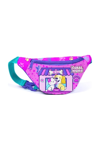 Coral High Kids Kedi Köpek Desenli Bel Çantası 11522 Beyaz