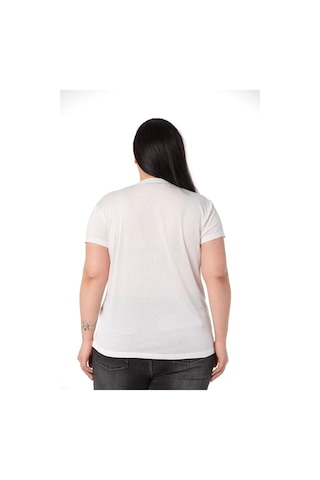 Disentis Büyük Beden Yelken Baskılı Bisiklet Yaka Beyaz T-shirt-beyaz Lacivert Beyaz - Lacivert