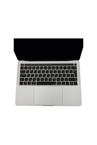 Arapça Klavye Koruyucu Macbook Pro 13 15 Touch Bar Uyumlu A1706 A1989 A2159 A1707 A1990 Uk Iso Ters L Enter Arapça Baskılı Silikon Keyboard Cover Siyah