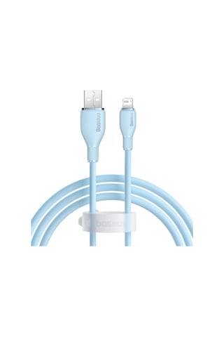 Baseus Puding Serisi 2.4a Usb - 8 Pin Hızlı Şarj Veri Kablosu, Uzunluk: 1.2m Mavi