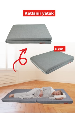 Xpermate Katlanır Yatak Yer Yatag I 70x180x6 Gri 2yktlnr