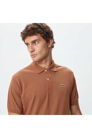 Lacoste Erkek Klasik Pike Kumaş Polo T-shirt Kahverengi