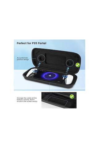 Sony Playstation Portal Taşınabilir Oyun Konsolu Saklama Çantası Kitleri İçin Siyah