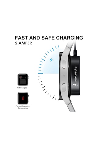 Microsonic Samsung Galaxy Uyumlu Watch 7 44mm Manyetik Usb 2 Amper Şarj Kablosu