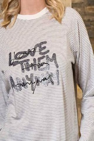 Cossy By Aqua 26230 Kadın Uzun Kollu Bisiklet Yaka Pijama Takımı-çizgili Desenli