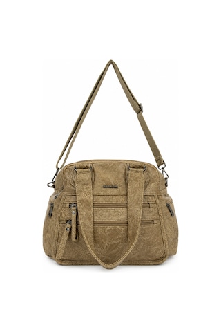Sanmorris Kadın Suni Deri Geniş Hacimli Omuz Ve Çapraz Çanta Sı-11 Beige
