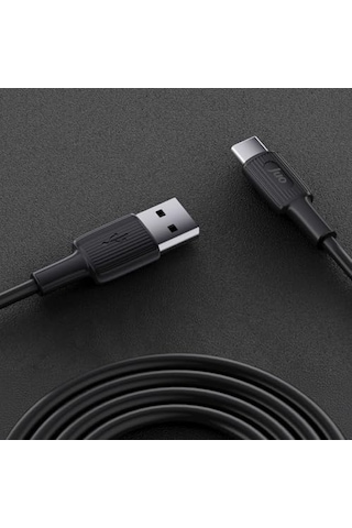 12w Usb-a To Type-c Silikon Hızlı Şarj Ve Data Kablosu Siyah 2 Metre