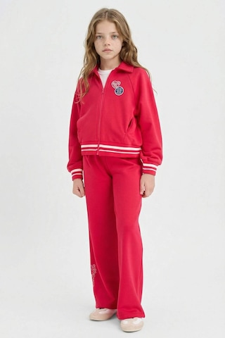 Defacto Kız Çocuk 2li Takım Fermuarlı Sweatshirt Eşofman Altı G8040a826sprd345 Kırmızı-rd345