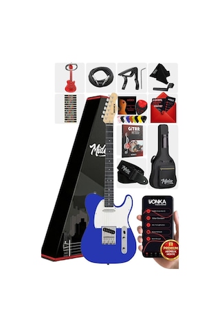 Midex Tlx-50bl Tele Kasa Maple Klavye 2 Single-coil Manyetik Elektro Gitar