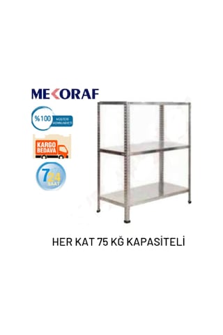 Mekoraf Mekoraf 3 Katlı 43X93 100Cm Yükseklik Raf Sistemi
