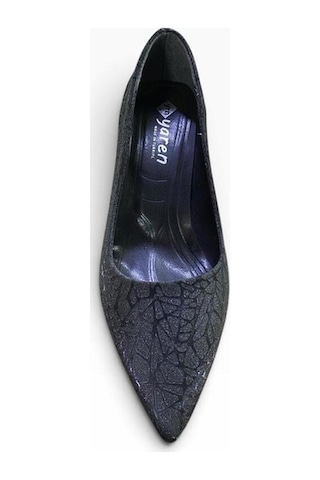 Yaren Moda Kadın Kadeh Topuklu Yaprak Modeli Stiletto Siyah Yaprak Desenli - 940982096 Siyah Yaprak Desenli