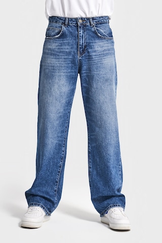 Itsbasic Erkek Mavi Kot Rengi 4w5-5 Tt25 Relaxed Baggy Fit İç Boy 80cm Rahat Kesim %100 Koton Denim Jean